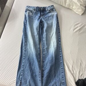 PacSun Light and Dark Blue Flare Jeans